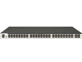 48 個(gè) 1GE Base-T 端口，4 個(gè) 10GE SFP+端口，三層以太網(wǎng)交換機(jī)